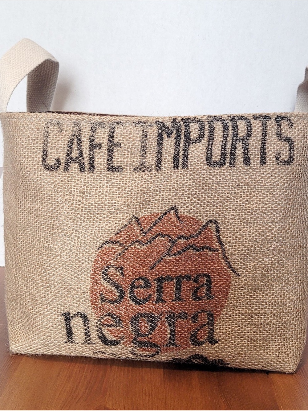 Upcycled Coffee Sack Basket